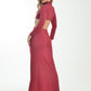 Deep Wine Maxi Dress with Embellished Cut-Out