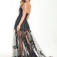 Black Lace and Tulle Gown