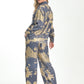 Gold and Blue Brocade Pantsuit