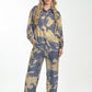 Gold and Blue Brocade Pantsuit