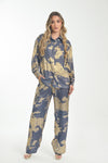 Gold and Blue Brocade Pantsuit