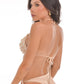 Sequined Swimsuit with Chains and Embellishments