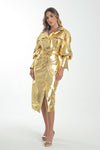 Golden Glam Trench Coat dress