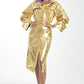 Golden Glam Trench Coat dress